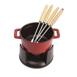 Staub -  żeliwne fondue mini czerwone 0,25 l 10 cm