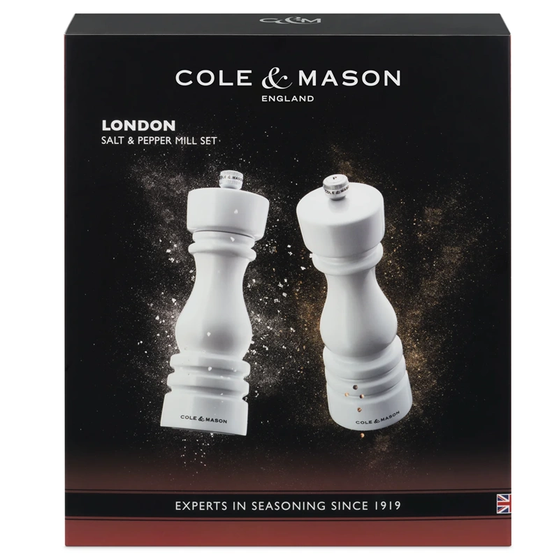 Cole & Mason - Młynek do pieprzu London biały połysk 18 cm