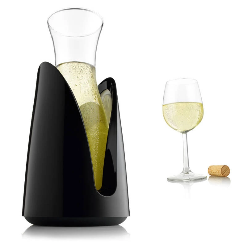 VACU VIN - Karafka chłodząca do wina czarnaczarny