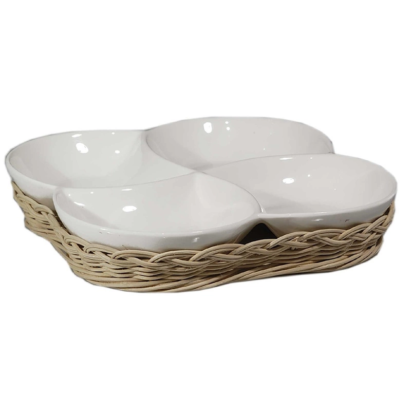 La Porcellana Bianca - wiklinowy kosz na tacę do przekąsek Midollino
