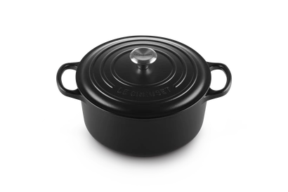 Le Creuset - brytfanna żeliwna emaliowana Signature okrągła 22 cm 3,3 l czarna
