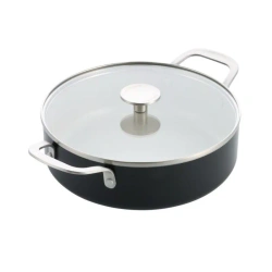KitchenAid - Garnek niski 28 cm 4,28l z pokrywką czarny