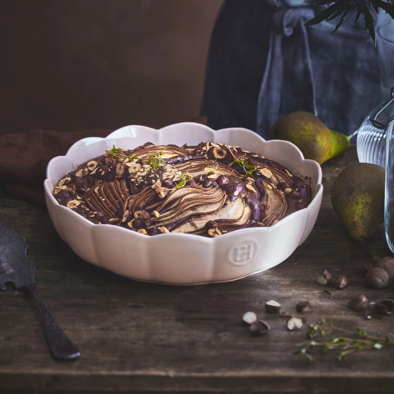 Emile Henry - Okrągłe naczynie do zapiekania 26 cm - beżowe