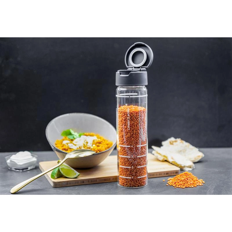 Lurch - butelka do płukania ryżu i ziaren, szkło borokrzemowe, śred. 6,5 x 24,5 cm