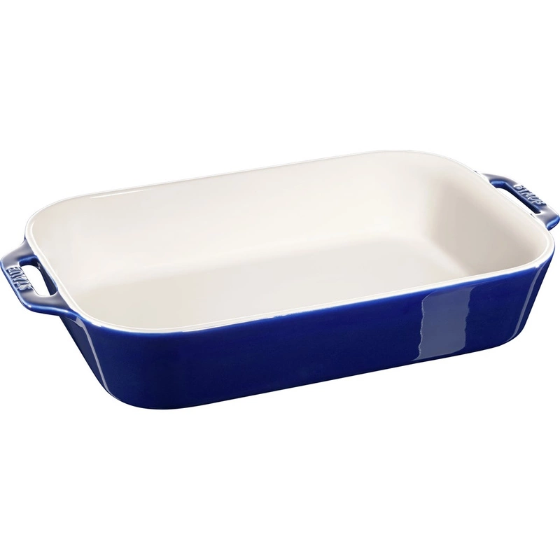 Staub - prostokątny półmisek ceramiczny 4.5 l, niebieski