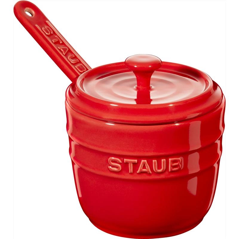 Staub - pojemnik na sól cukier z łyżeczką 9 cm czerwony