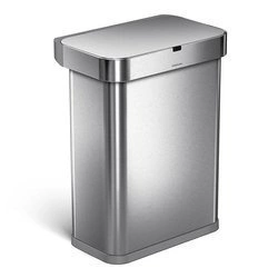 simplehuman - Kosz na śmieci 58L LINER POCKET stal matowa - sensor