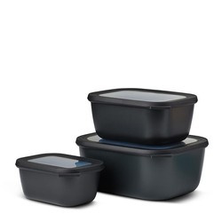 Mepal - Zestaw 3 misek Cirqula prostokątna 750 1500 3000 Black