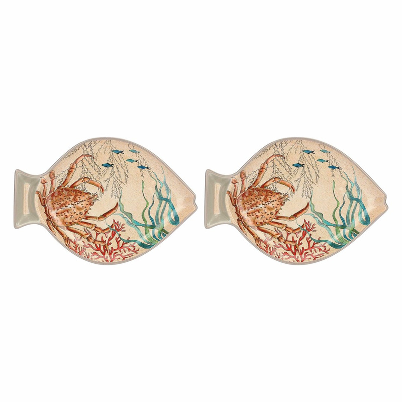 Rose&Tulipani - zestaw 2 talerzy z melaminy ryby 33x23 cm Sea Life