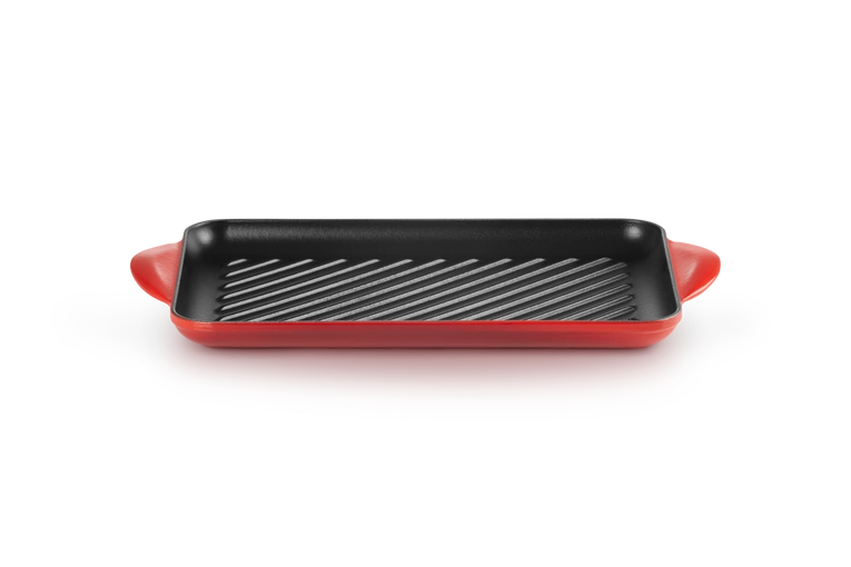 Le Creuset - patelnia żeliwna grillowa z dwoma uchwytami 32 cm Wiśniowa