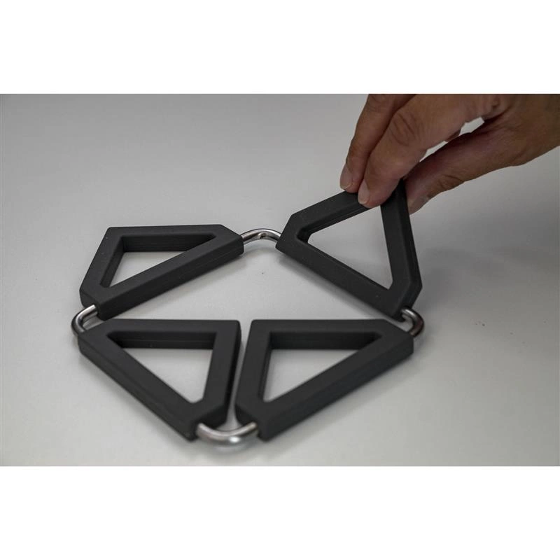 Lurch - podkładka pod gorące naczynia, składana, stal nierdzewna/silikon, 12,5 x 12,5 cm