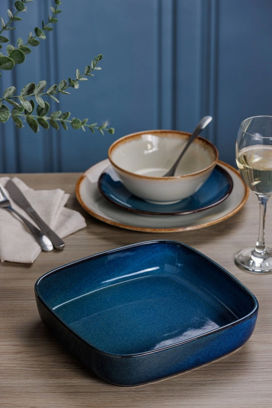 Mason Cash - Naczynie do zapiekania kwadratowe Reactive Blue