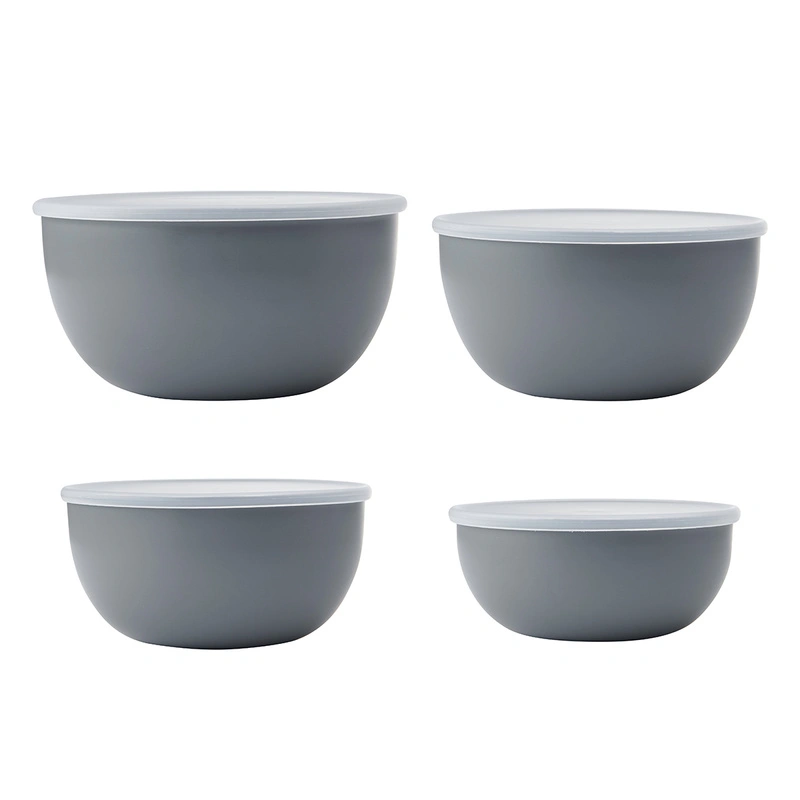 KitchenAid Culinary Tools - miski kuchenne z pokrywkami 4 szt. Charcoal Grey