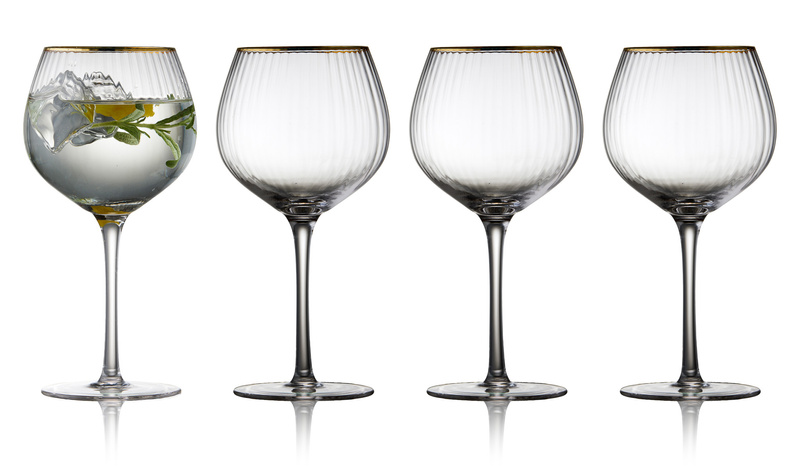 Lyngby Glas - Kieliszki do ginu Palermo 570 ml 4 sztuki złote