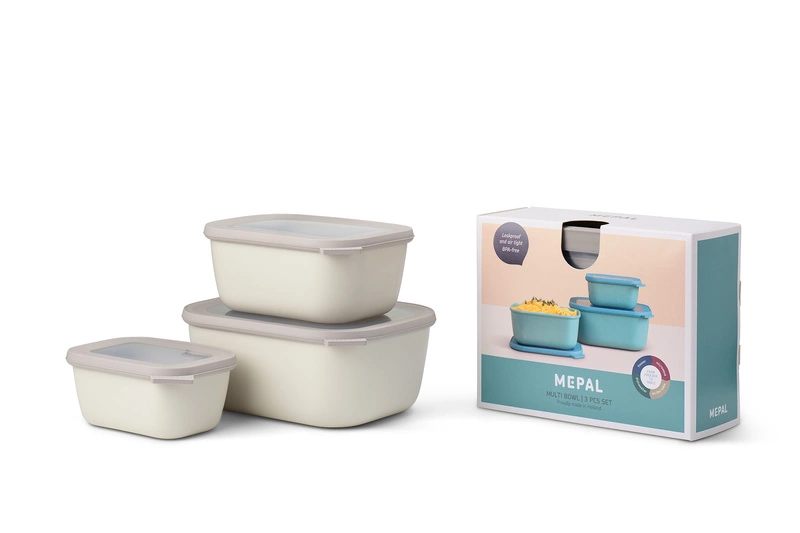 Mepal - Zestaw 3 misek Cirqula prostokątna 750 1500 3000 White