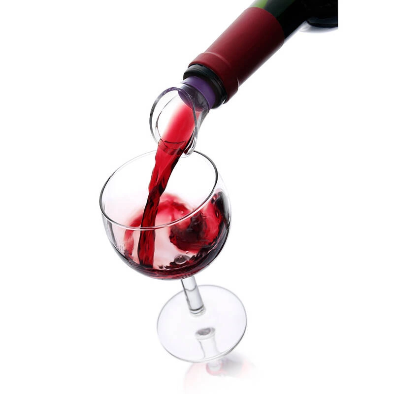 VACU VIN - Nalewak do wina kryształ czarny (zestaw 2 szt)przezroczysty, czarny