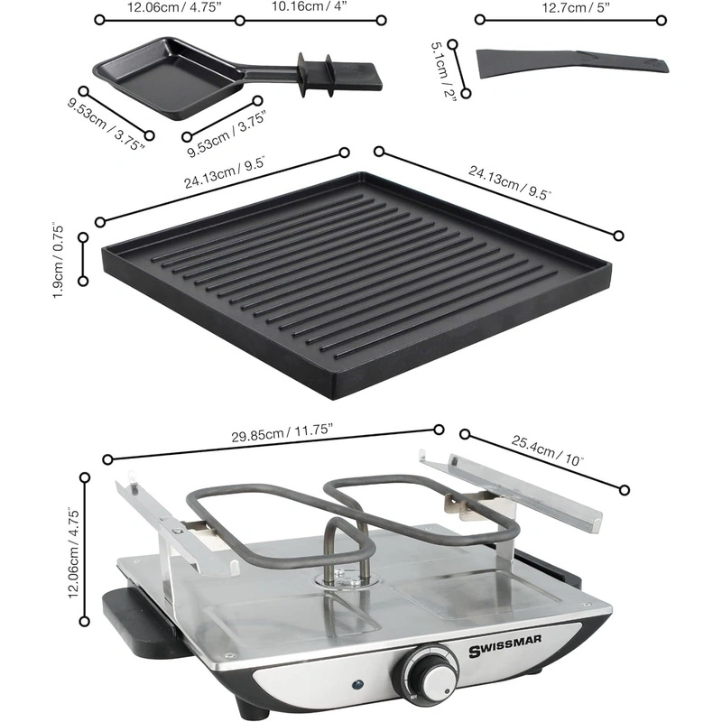 SWISSMAR - SWISSMAR Raclette GENEVA dla 4 osób, srebrne