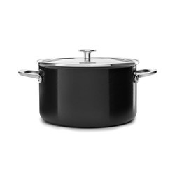 KitchenAid - Garnek emaliowany z pokrywką 6L - czarny