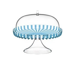 Guzzini - Patera na ciasto z kloszem, średnica 31 cm, turkusowa DOLCEVITA
