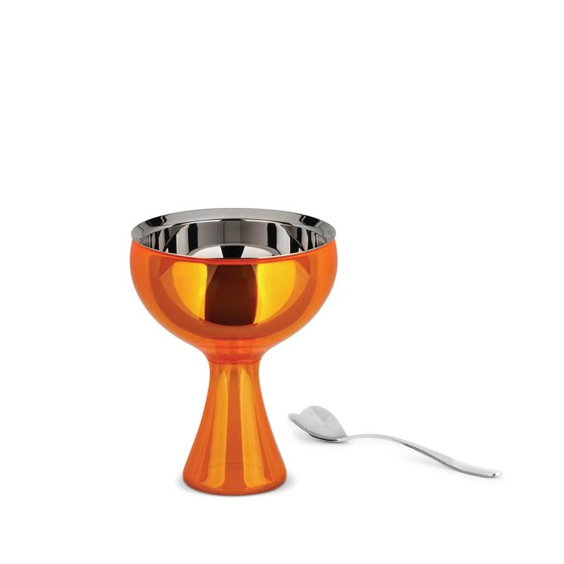 A di Alessi - pucharek do lodów z łyżeczką, pomarańczowy BIG LOVE