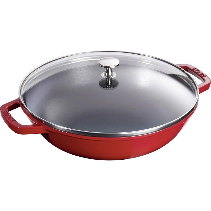 Staub -  żeliwny wok czerwony 30 cm