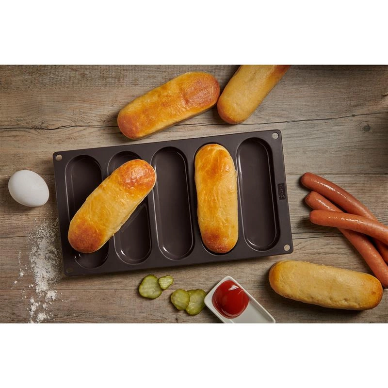 Lurch - forma na 5 bułek do hot dogów, 29,5 x 16 cm, brązowa FlexiForm