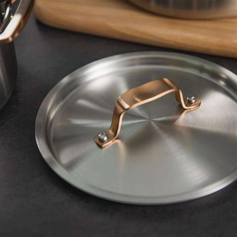 Spring - zestaw garnków, 4 el., stal nierdzewna, uchwyty w kolorze różowego złota GOURMET