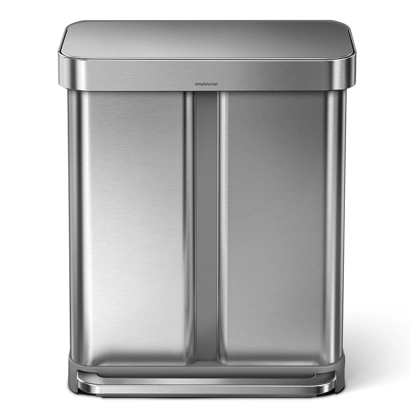 Simple Human - kosz na śmieci 58 l pedałowy Touch-Bar Recycler stal FPP