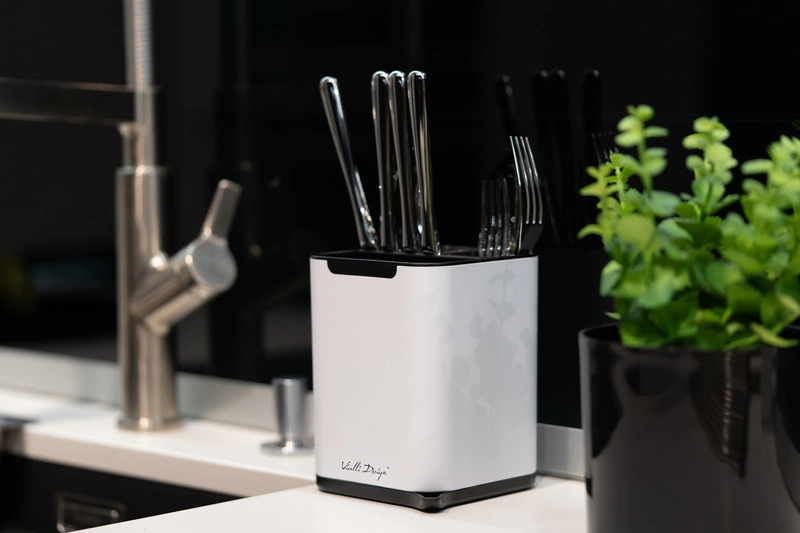 Vialli Design - Ociekacz na sztućce Livio Duo biały