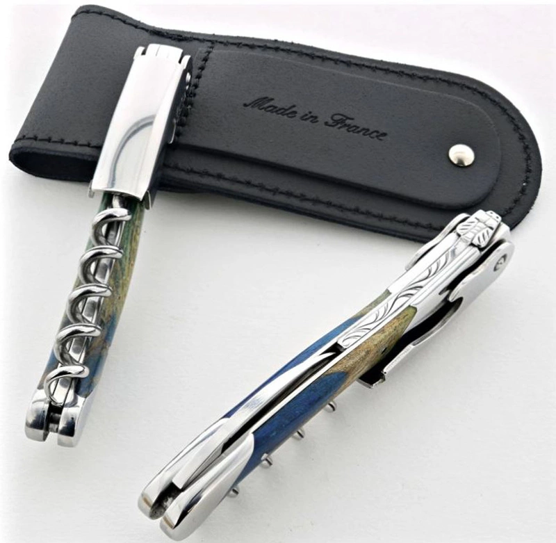 Château Laguiole - Korkociąg Château Laguiole z linii Grand Cru - drewno bukowe barwione na niebiesko