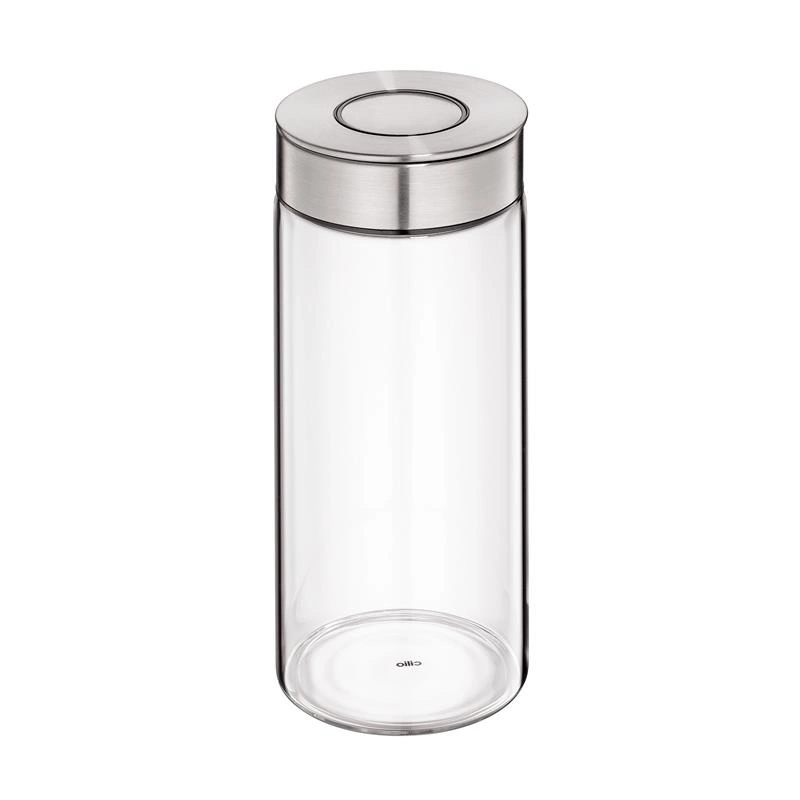 Cilio - pojemnik kuchenny, szkło/stel nierdzewna, 1,4 l, śred. 10 x 22,5 cm Vetro