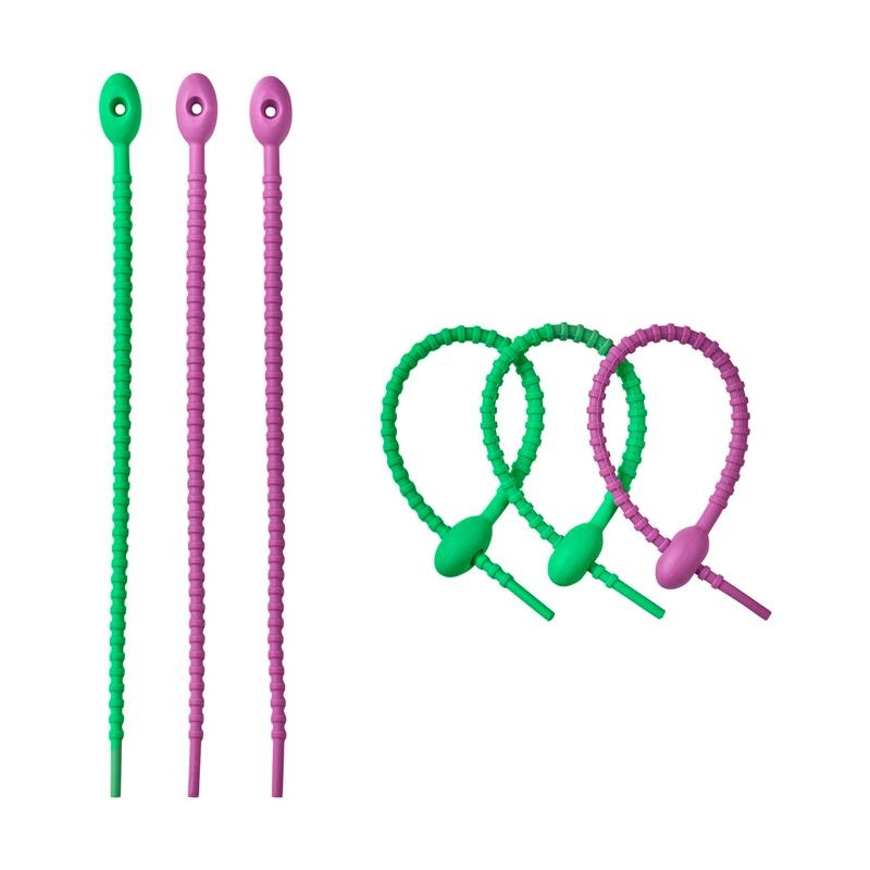 Lurch - zaciski silikonowe, 6 szt., 22 cm, zielone/fioletowe