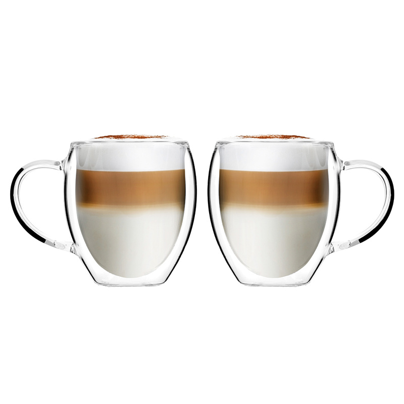 Vialli Design - Komplet 2 szklanek z podwójną ścianką i uszkiem Noa 250 ml