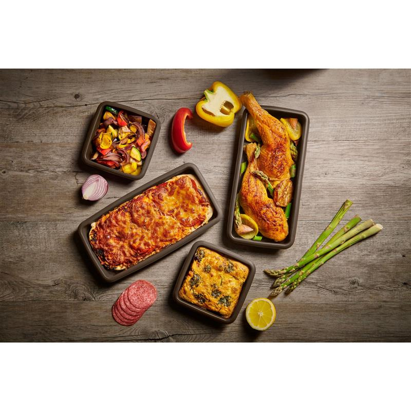 Lurch - silikonowe tacki do pieczenia, 4 szt., 11 x 11 cm (2 szt.), 24 x 11 cm (2 szt.) FlexiForm