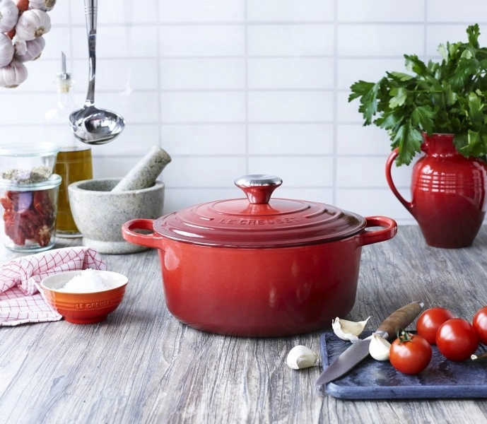 Le Creuset - brytfanna żeliwna emaliowana Signature 40 cm 14,8 l wiśniowa
