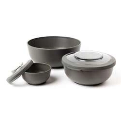 Amuse -  3 miski z pokrywkami szare
