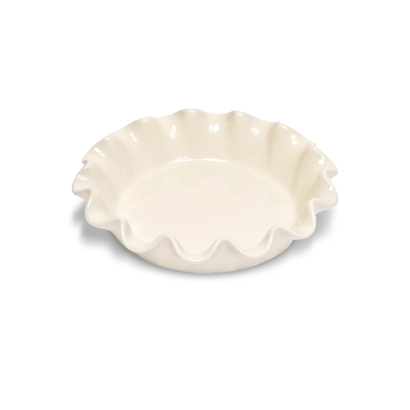 Emile Henry - Naczynie do pieczenie z falbaną - 27cm - kremowy