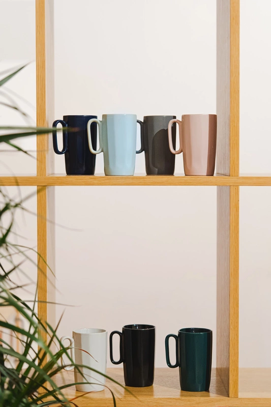 Vialli Design - Dwa kubki ceramiczne z uszkiem 330 ml Fuori szare