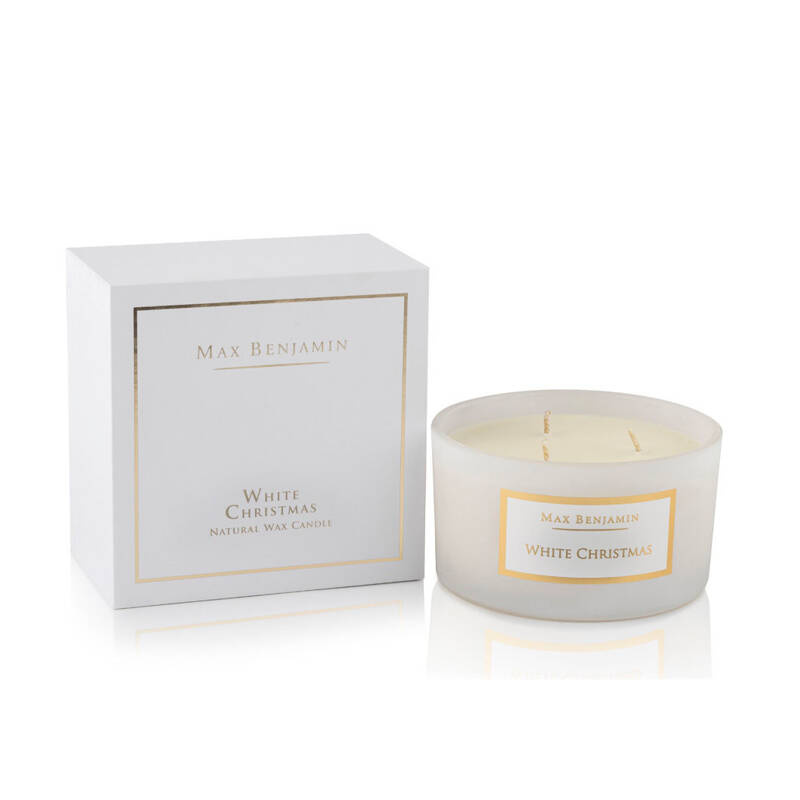 Max Benjamin - Świeca z 3 knotami 480 g- White Christmas Classic