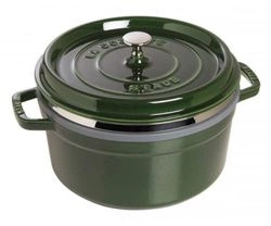 Staub - garnek brytfanna żeliwna z wkładem do gotowania na parze zielona 4,6 l 26 cm