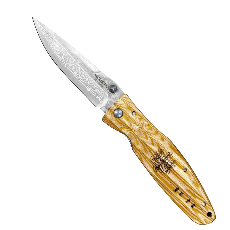 Mcusta - Sengoku Yellow Pakka Damascus VG-10 8,6 cm