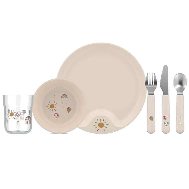 Mepal - Zestaw obiadowy dziecięcy 6-szt. Mio Sunshine & Rainbow