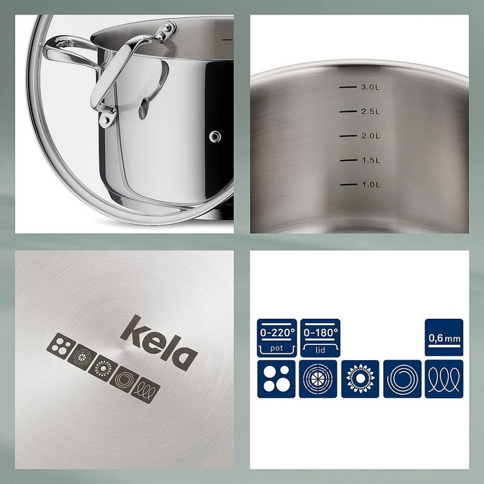 Kela - Garnek z pokrywką 12,2 l Flavoria