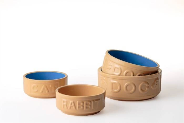 Mason Cash - Miska dla kota, 13 cm, beż-nieb. PetWare