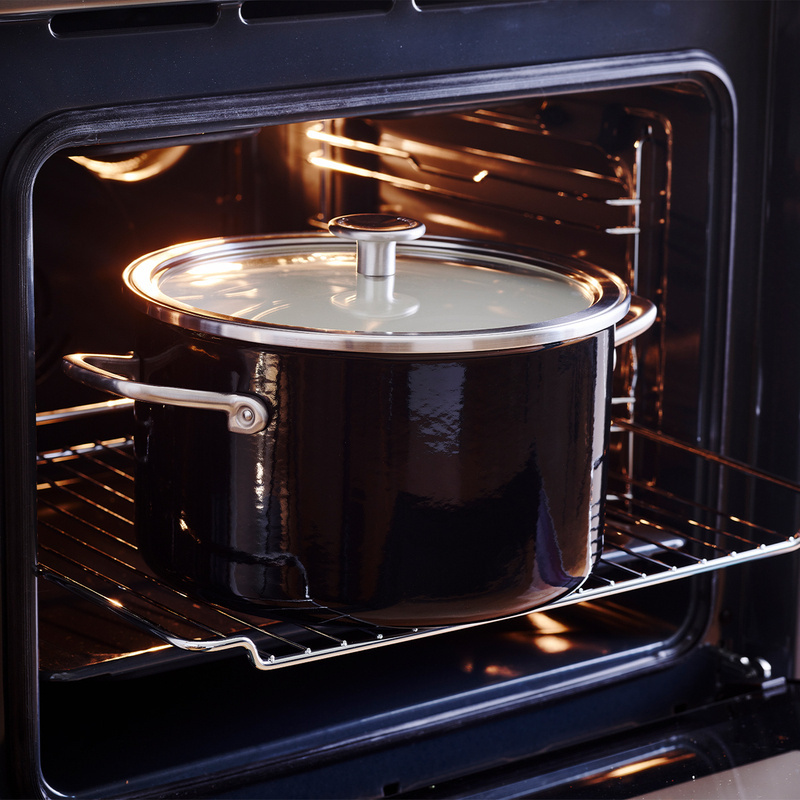 KitchenAid - Garnek emaliowany z pokrywką 6L - czarny