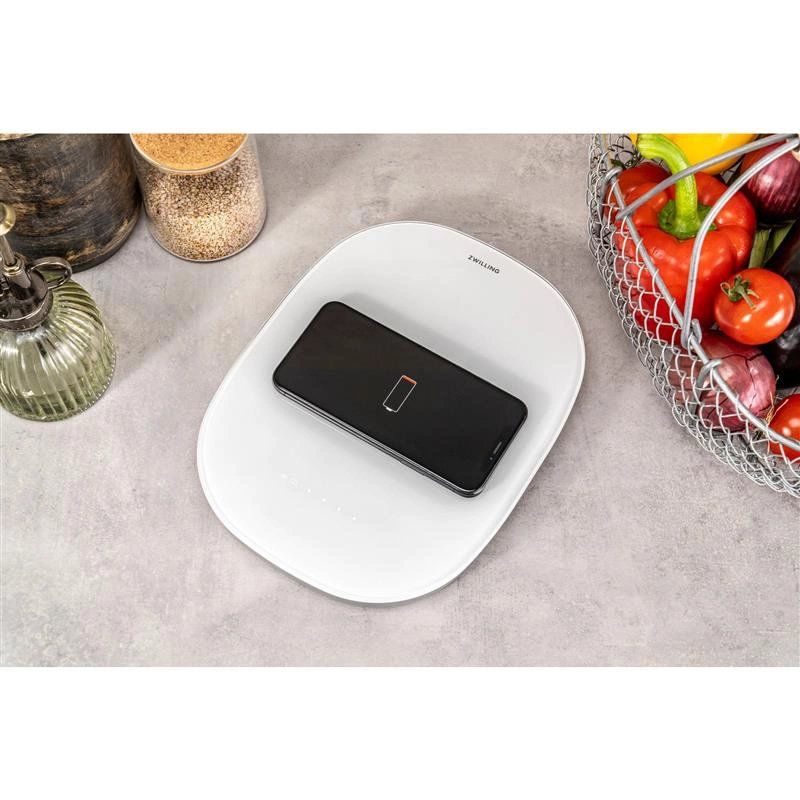 Zwilling - waga cyfrowa z funkcją ładowania, biały Enfinigy
