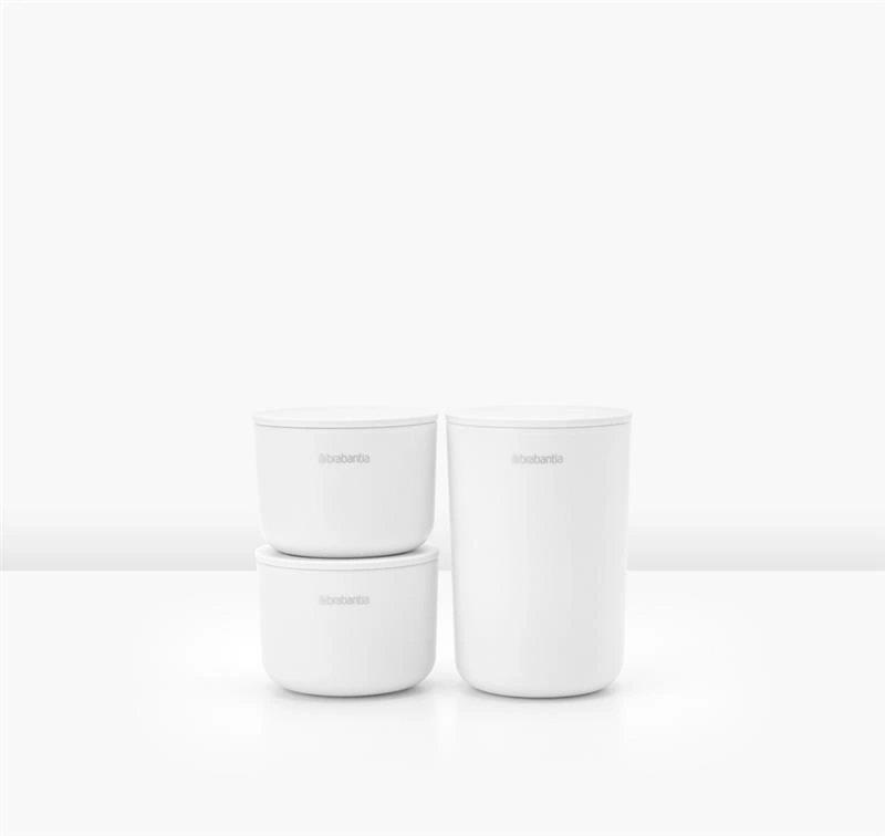 Brabantia - Zestaw pojemników 3-szt. ReNew biały