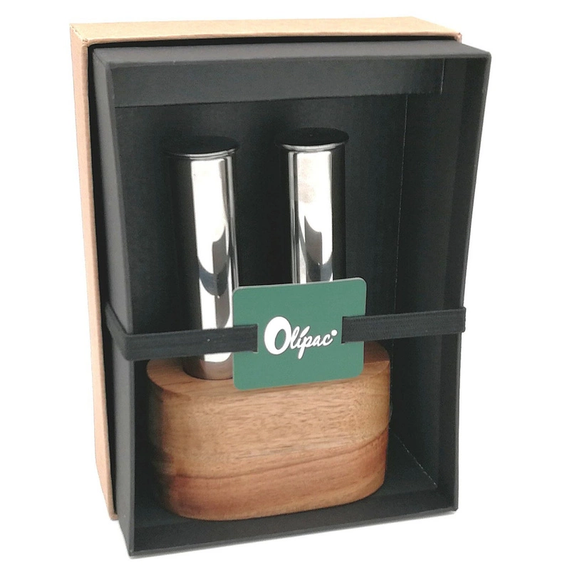 Olipac - Przyprawnik do soli i pieprzu z drewnianą podstawą FILARE