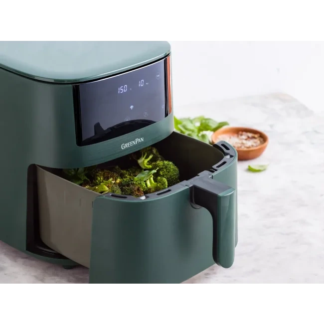 GreenPan - Frytkownica beztłuszczowa Airfryer 7,2 L zielona