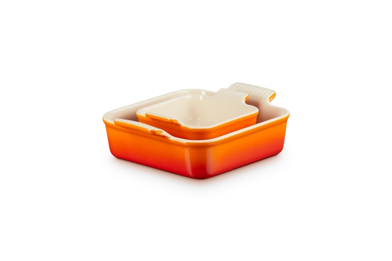 Le Creuset - Zestaw 2 Form Kwadratowych do Zapiekania13 / 20 cm Płomienny